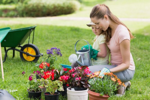 Professional landscaper designing a Herne Hill garden